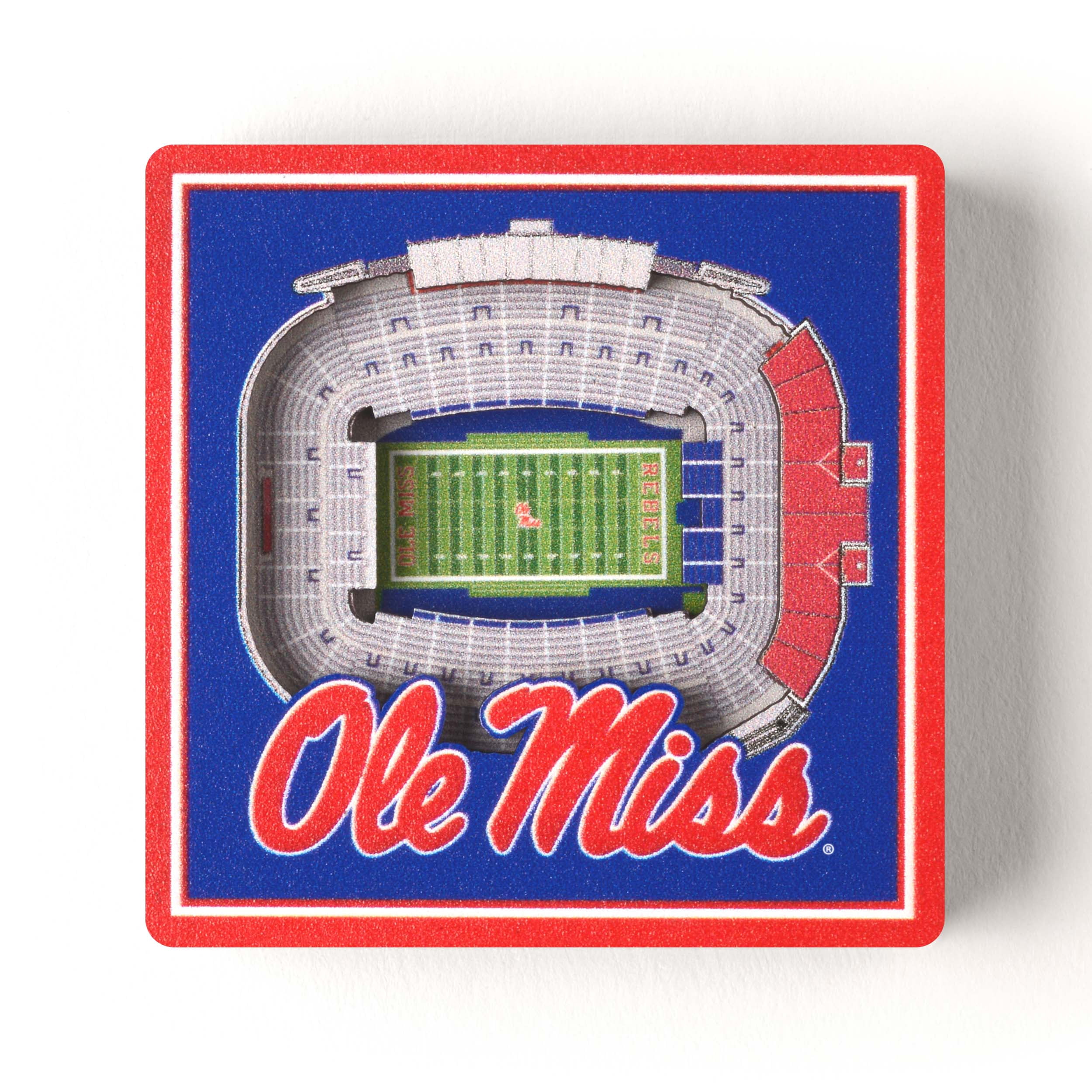 YouTheFan NCAA Mississippi Rebels 3D StadiumView Magnet