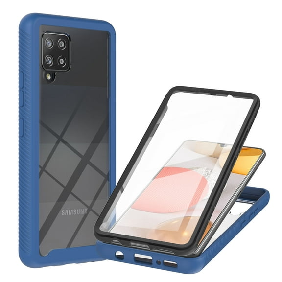 Galaxy A42 Case 5G, TOPSHE Case with Build-in Screen Protector Full Body Protection Rugged Shockproof Anti-scratch Clear Back Cover for Samsung Galaxy A42 5G Version - Blue