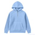 thumbnail image 2 of Fozruso Boys Knit Half Zip Hooded Sweatshirt For Kids Cozy Long Sleeve Pullover with Pockets, 2 of 7