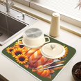 thumbnail image 6 of Ryvnso Pumpkin with Sunflowers Dish Drying Mat for Kitchen Countertop 18x24 Large Dish Pad Drainer Rack Dish Sink Mats, 6 of 7