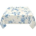 thumbnail image 3 of Spring Floral Blue Flower Floral Rectangle Tablecloth 60x60 Inch Stain and Wrinkle Resistant Washable Polyester Table Cloth,Easter Watercolor Decorative Fabric Table Cover for Party Picnic Dinner, 3 of 6