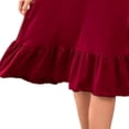 thumbnail image 4 of Kaemgyyd Nightgowns for Women Cap Sleeve Crew Neck Night Gowns Flowy Ruffle Hem Sleepwear Elegant Home Loungewear（Red,X-Large）, 4 of 5