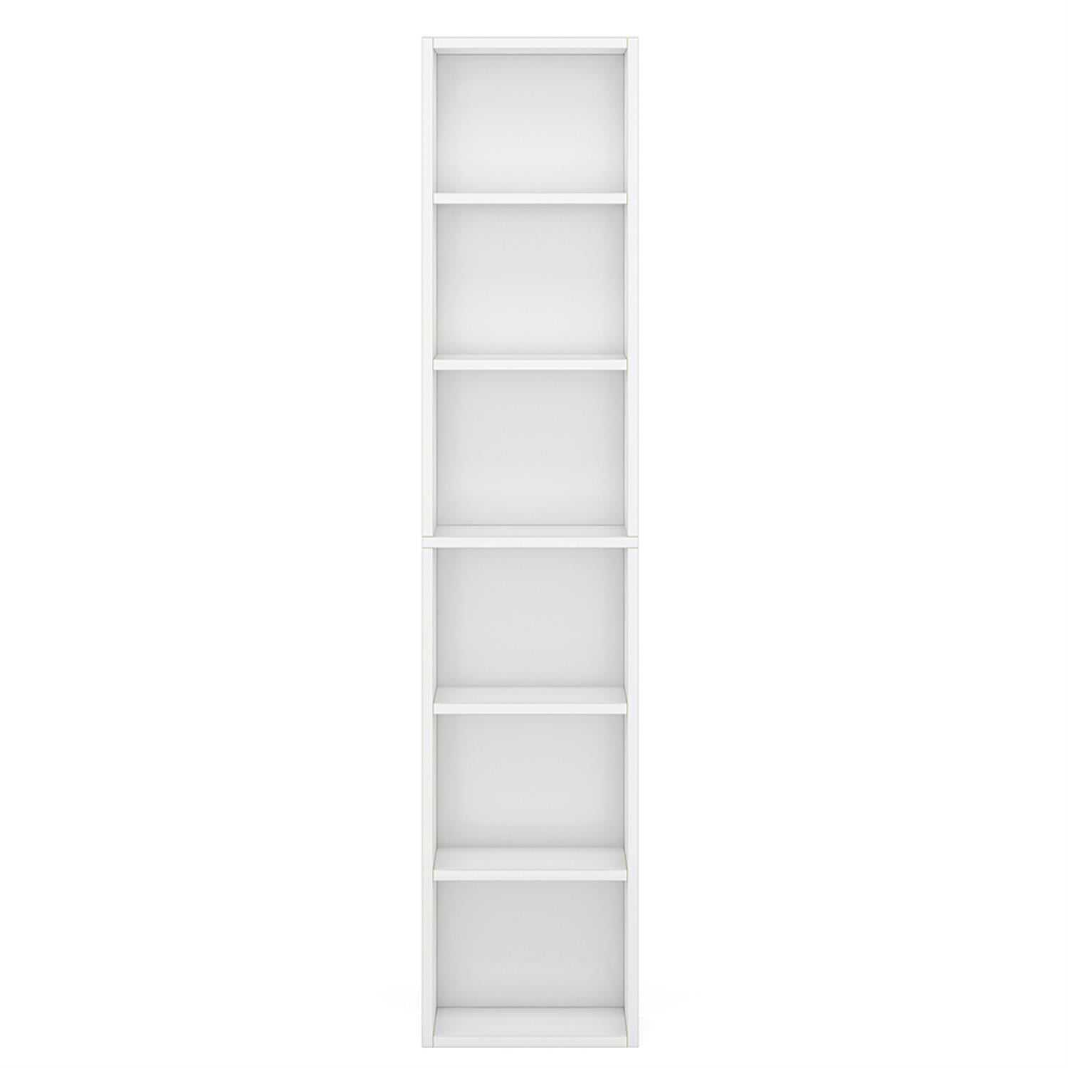 Demi Bonn 70.9" Corner Bookcase, Modern 6-Tier Narrow Cube Display Shelves for Bedroom, Living Room, White
