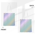 thumbnail image 3 of ZNDUO Canvas Tote Bag, Colorful Zigzag Stripes Pattern Reusable Grocery Bags for Shopping, Gym, School, Beach, 3 of 8