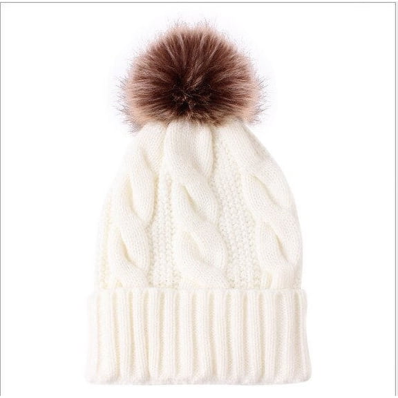 CoCopeanut Topi Pom Pom Bulu Wanita Musim Dingin Topi Musim Dingin untuk Wanita Topi Anak Perempuan Topi Beanie Rajut Topi Beanie Wanita Tebal Topi Wanita