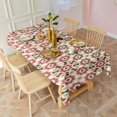 thumbnail image 6 of Brown Geometric Flower Diamond Pattern Rectangle Tablecloth 60"x120",Waterproof Polyester Rectangle Table Cloth, Wipeable Spillproof Polyester Tablecloth for Dining, Camping, Indoor and Outdoor, 6 of 6