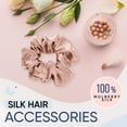 thumbnail image 6 of Blissy Silk Scrunchies (3 Pack) - 100% Pure Mulberry Silk - 22 Momme 6A High-Grade Fibers - Silk Scrunchie for Straight & Curly Hair - Preventing Breakage, Tangling, & Creasing (Pink Skinny), 6 of 7
