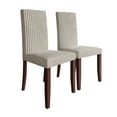 thumbnail image 2 of Castle Place Corduroy Glam Velvet Upholstered Dining Chairs, Cream, Set of 2, 2 of 9