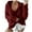 Wine, variant on Women's Trendy Solid V Neck Sweatshirt Pullover Loose Long Sleeve Blouse 100 Percent Polyester Hoodie Cowboys Sweater Women plus Size Hoodies Women Zip up Sweatshirts for Women Womens Plain Pullover