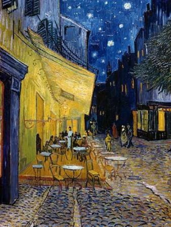 Cafe Terrace at Night Poster Print by Vincent Van Gogh (11 x 14