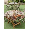 thumbnail image 3 of Outdoor Tablecloth with Umbrella Hole and Zipper, Thanksgiving Round Table Cloth 60 Inch Waterproof Tablecloth, Eucalyptus Pumpkin Vintage Fruit Maple Picnic Table Cover for Patio Camping, 3 of 7