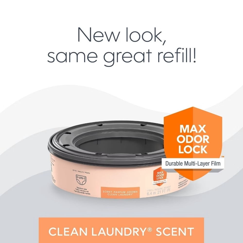 Diaper Disposal Pail System Refill - Clean Laundry