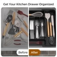 thumbnail image 4 of Gimgong Expandable 8-Compartment Kitchen Utensil Organizers, 2 in x 22.4 in x 15 in, Black, 4 of 9