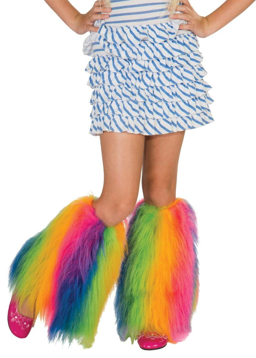 Fluffies Costume Leg Warmers Child Rainbow