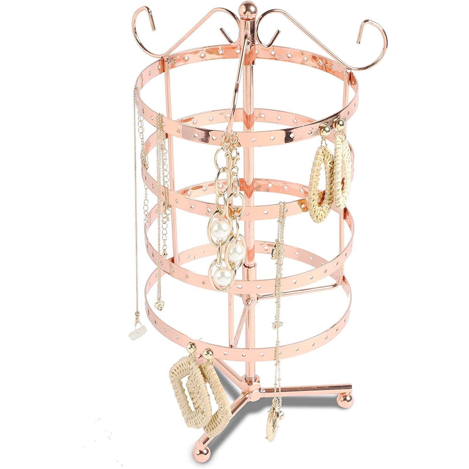Metal Rose Floral Heart Jewellery Necklace Display Stand Rack Holder Hanger 