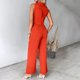 thumbnail image 4 of Trajes de Pantalones Sexy para Mujeres Chaleco de Cuello en V Y Pantalones de Piernas Anchas, Traje de Verano Casual de Color Sólido para el Trabajo Y la Fiesta, 4 of 7