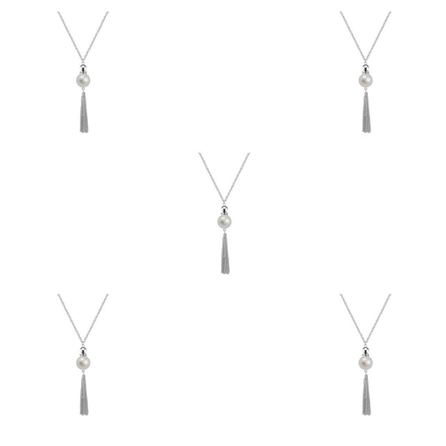 Collar de cadena ajustable Qarigey con borlas aleación única Gargantilla Plata 5piezas