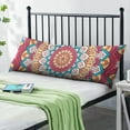 thumbnail image 2 of Mandala Long Body Pillow Cover – Soft & Breathable Meditation Fabric, Hidden Zipper, 20"x54", Psychedelic Trippy Print – Gift for Side Sleepers, Pregnancy, Zen Home Decor, 2 of 7