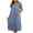 Blue, variant on SwiftWear Women's Nightgowns Lace Short Sleeve Pleated Sleep Dress Satin Silk Scoop Neck Loose Nightshirt Solid Soft Pajamas Blue