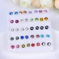 thumbnail image 2 of New Multi Color Zircon Fashion Versatile Earring Set(20 pairs per set), 2 of 3