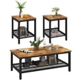 thumbnail image 5 of MIERES Living Room Coffee Table Set, Coffee Table and Side Table Combination, Metal Frame Coffee Table Set, Suitable for Living Rooms, Apartments, Offices, Vintage Brown, 5 of 8