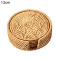 thumbnail image 2 of TidBay 6Pcs/Set Drink Coasters Set Round Tableware Placemat Dish Mat Rattan Weave Pad, 2 of 8