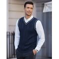 thumbnail image 4 of COOFANDY Men's V Neck Pullover Sweater Sleeveless Slim Fit Casual Knitted Sweater Vest, 4 of 7