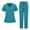 Sky Blue, variant on Wyobmus Scrub Suit Set for Women Solid Short Sleeve Cross V-Neck Top & Tapered Leg Jogger Pants With Drawstring And Pockets Soft Work Uniforms Set Olive Green