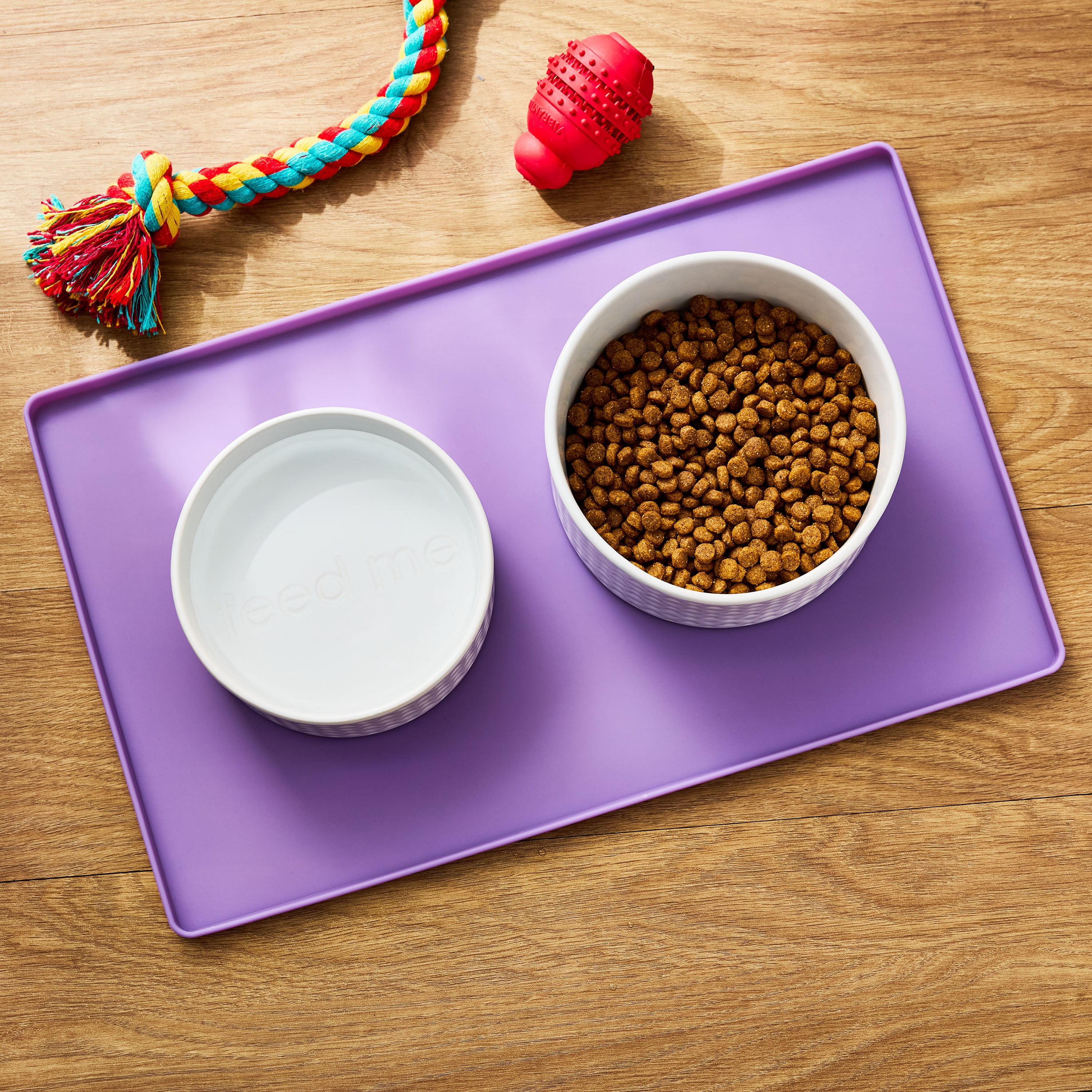 Vibrant Life Medium Silicone Pet Feeding Mat, Purple, 19" x 12"