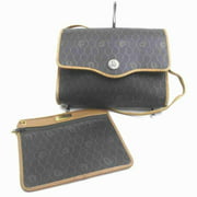Angle View: Christian Dior Brown x Black Monogram Trotter Honeycomb Crossbody Bag 855242