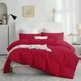 thumbnail image 3 of IR Imperial Rooms 3 Piece Duvet Cover Set Soft Microfiber Button Closer Color Red Full All-Season, 3 of 6