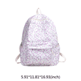 thumbnail image 2 of Aesthetic Floral School Backpack, Water Proof Backpack, Spacious Bookbag for Shopping Work College, Purple, 2 of 9