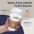 thumbnail image 6 of [500 Pack] White Coffee Cups with White Dome Lids and Brown Sleeves - 12oz Disposable Paper Coffee Cups - To Go Cups for Hot Chocolate, Tea, and Other Drinks - Ideal for Cafes, Bistros, and Businesses, 6 of 7