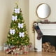 thumbnail image 1 of Paquete de 3 lazos de terciopelo para la punta del árbol de Navidad, decoraciones navideñas en blanco, rojo, amarillo, verde y rosa | Lazos para envolver regalos navideños en interiores y, 1 of 7