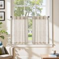 thumbnail image 2 of Cortinas Jinchan 66x61 cm Lino Gris Boho Geométrico 2 Paneles, 2 of 9