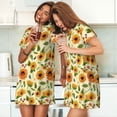 thumbnail image 4 of Vsdgher Motif Tournesols et Papillons Chemise de Nuit à Manches Courtes Col Rond Mignonne Robe de Nuit Confortable, 4 of 6
