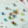 thumbnail image 5 of 1 Box 30Pcs Rhinestone Square Bead Colorful Cube Beads Bulk Random Mixed Color Acrylic Bling Cubes Shaped Beadable Pens Loose Spacers, 5 of 7
