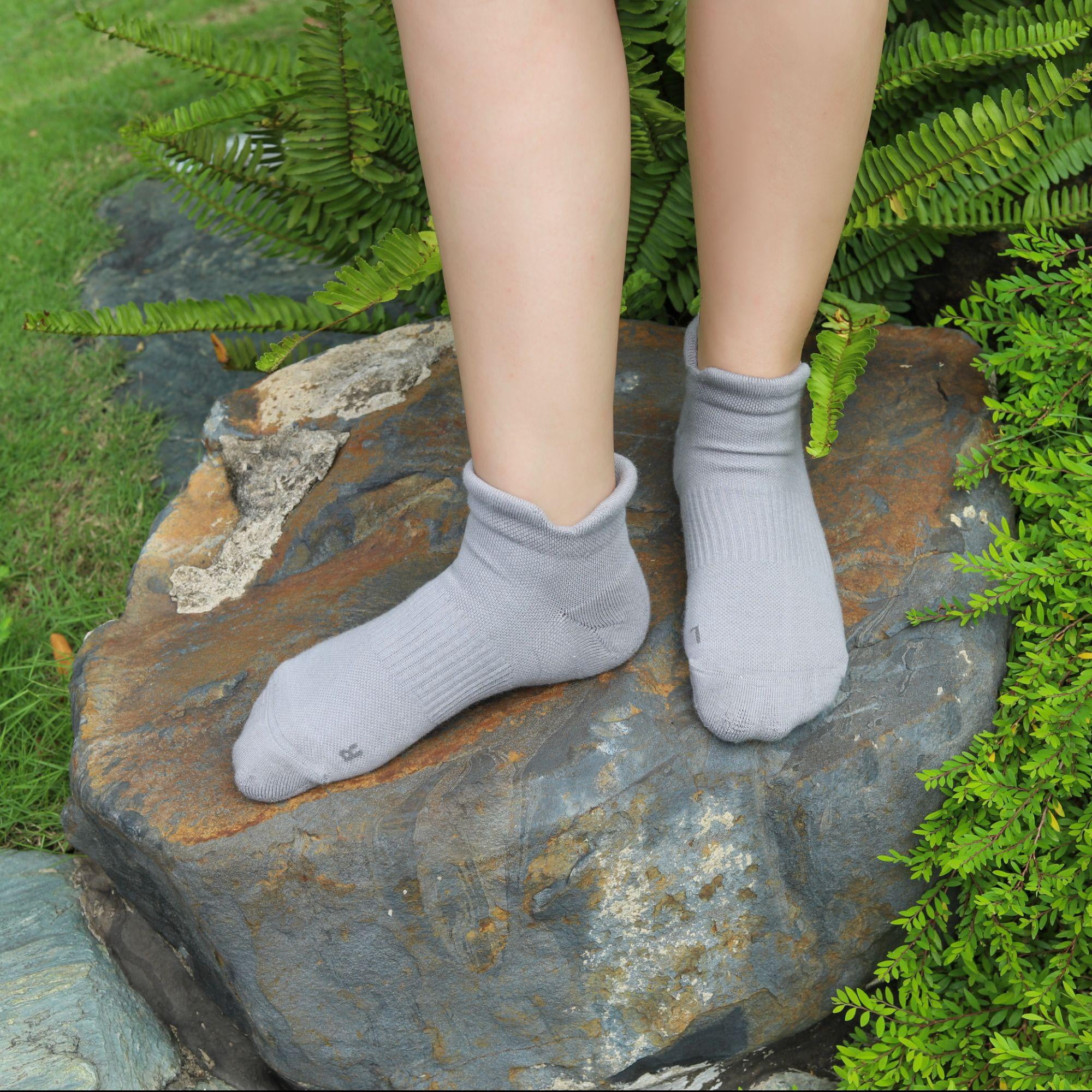 Lone Star Ultra-Thickness Ankle Socks For Men Women Seamless Cotton Comfort Durable Unisex Fashion Trendy Casual Footwear (Grey/Grey)