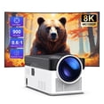 thumbnail image 1 of [900 ANSI & Electric Focus] Proyector Inteligente de Lanzamiento Ultra Corto con WiFi 6 y BT 5.4, Soporte Nativo 1080P 4K, Proyector de Video con Corrección Automática para Uso en Cine en Casa y para, 1 of 13
