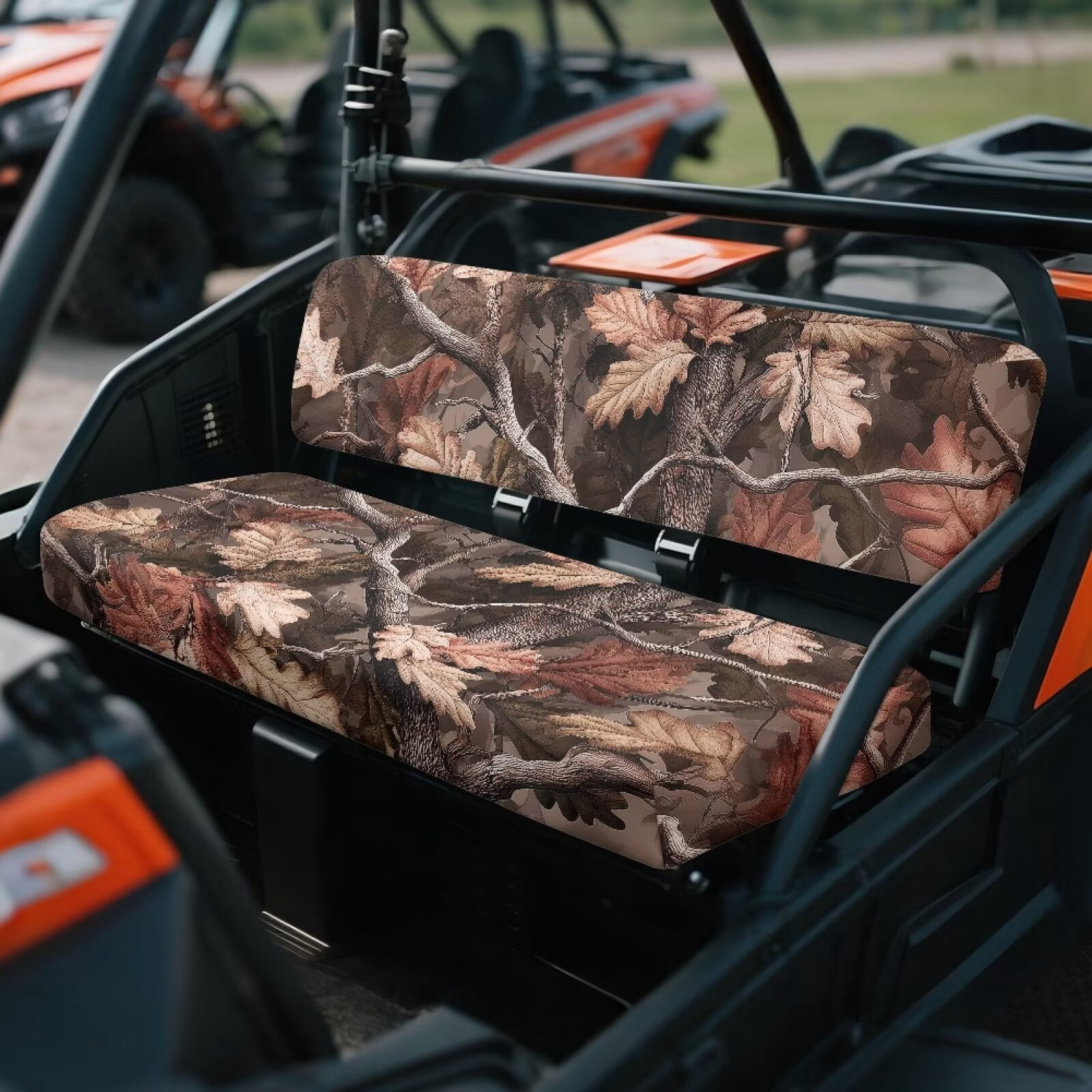 XYZCANDO Brown Camo Forest UTV Seat Covers Compatible with Kawasaki Mule 3010 Set 2 Pcs Front Seat Back & Seats Bottom Cover Mule Accessory Parts UTV Seats Protection Set