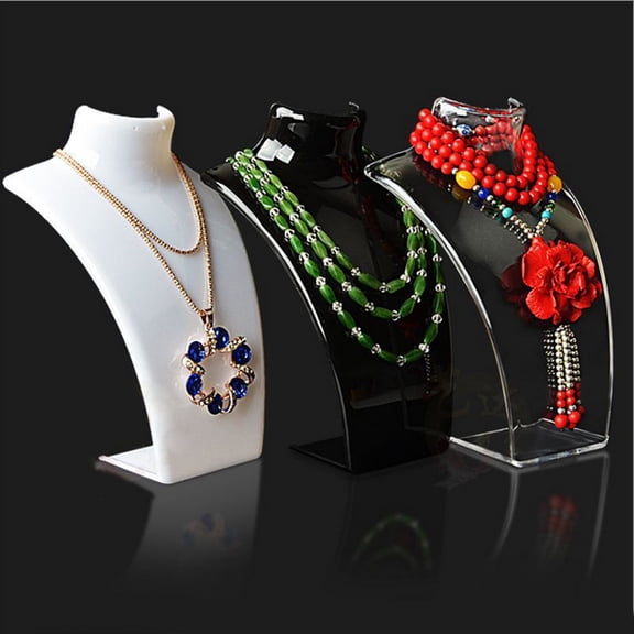 Limei 8.2" Necklace Display Bust 3D Necklace Organizer Jewelry Display Holder (Transparent)