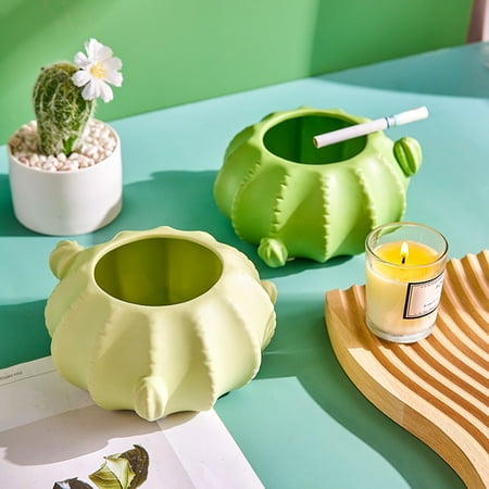 

Decor Store Ash Tray Cactus Shape Fashionable Heat-resistant Cute Personality Cactus Ash Tray for Home