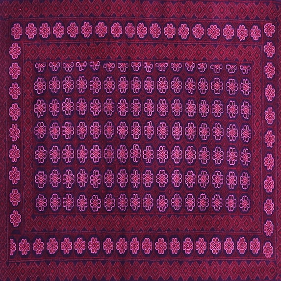 Ahgly Company Indoor Square Abstract Pink Contemporary Area Rugs, 5' Square
