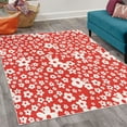 thumbnail image 2 of Floral Decorative Rug, Graphic Daisy Blossoms Design Colorful Background Spring Flowers Art, Quality Carpet for Bedroom Dorm and Living Room, 6 Sizes, Scarlet White, by Ambesonne, 2 of 4