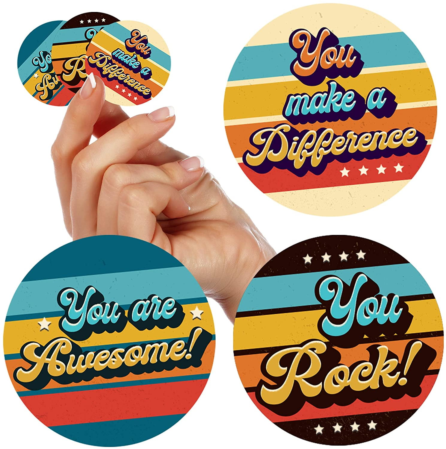 Buy 500 Kudos Appreciation Stickers 1.5” Retro You are Awesome, You