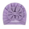 thumbnail image 2 of THDHVS Newborn Hats,Baby HatKnitted Beanie with Bow Decor Matching Headband Soft Elastic Hair Accessory for Infant Girls Purple Free Size, 2 of 3
