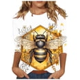 thumbnail image 2 of BLTIBY Bee Shirts for Women 3/4 Length Sleeve Tunic Tops Funny Cute Bee Graphic Tee Blouse Summer Casual Tshirt Ladies Gifts Pullover Tops 2025 Yellow 4 M, 2 of 5