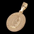 thumbnail image 3 of Italian 14k Yellow Gold Miraculous Medal Oval Charm Pendant 21mmx10.5mm 0.9 gram, 3 of 5