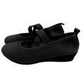 thumbnail image 2 of Viluyesy Womens Ballet Flats, Low Wedge Heels Soft Sole Comfortable Strap Casual Work Office Shoes Black US5.5, 2 of 6