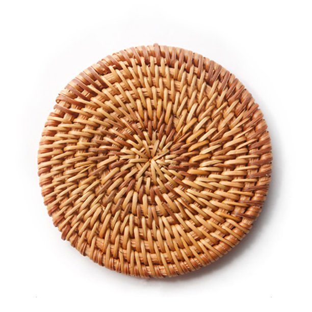 Naiovety Taza redonda de ratán para bebidas, posavasos antiquemaduras, taza con aislamiento térmico, almohadilla para restaurante, alfombrilla Cocina y Comedor 10cm Naiovety HA009508-02
